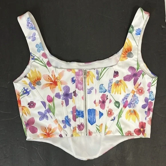 NWT Kutumai floral bustier zip up - Picture 3 of 8